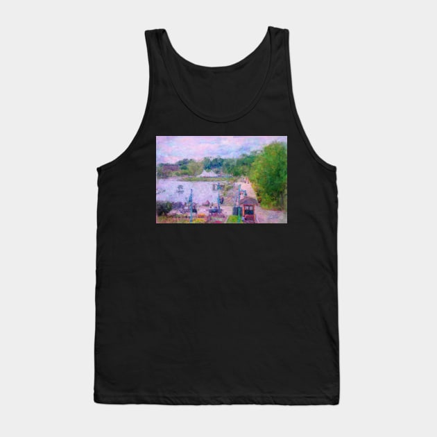 Burlington Lake Champlain Waterfront, Vermont USA Impressionist Painting Tank Top by BonBonBunny